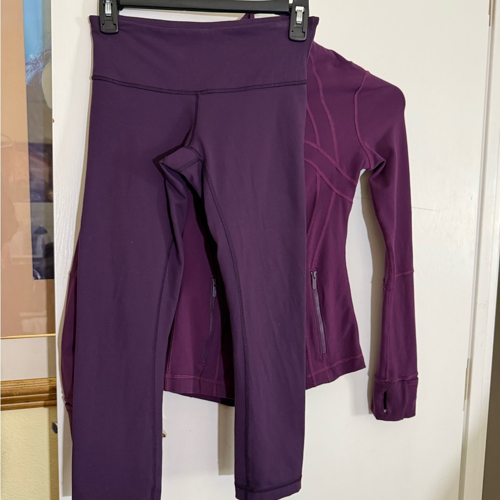 Lululemon ATHLETICA zip up Purple S:2-Jacket+ankle pants-S:4 . Pre owned/good.